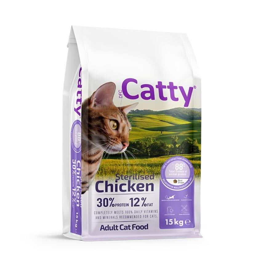 Catty Tavuklu Kısırlaştırılmış Yetişkin Kedi Maması 15 KG | SRC: Barcode: 8680542871317
